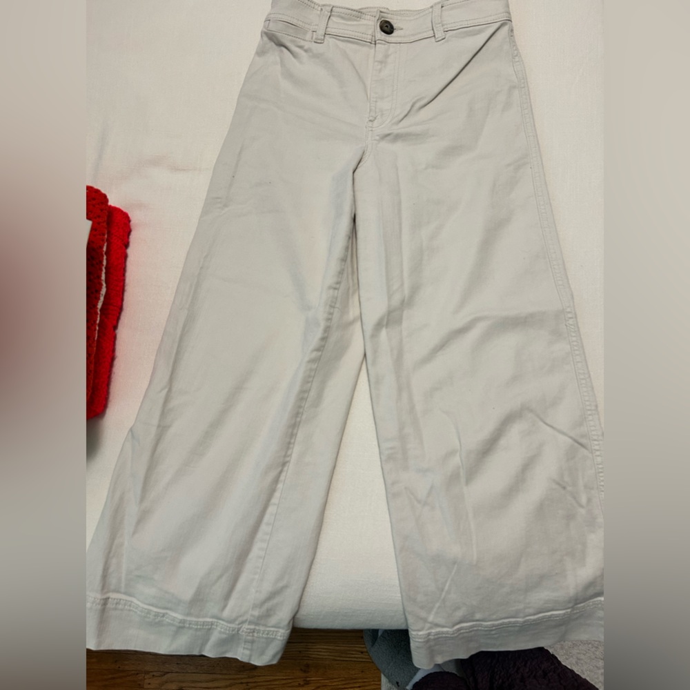 Wide-Leg Cream Pants